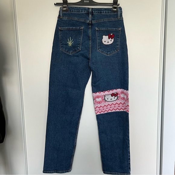 Hello Kitty Patchwork Denim High Rise Jeans - Picture 5 of 7